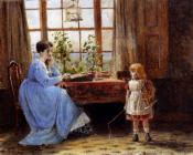 乔治 古德温 基尔伯恩 : A Mother And Child In An Interior